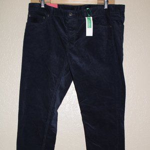 NWT NEW BENETTON Mens(EUR52)36"W 33"L blue corduro